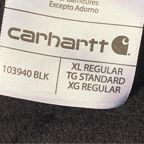 THS Carhartt Quilted-Flannel-Lined Duck Loose Fit Jacket | Size XL | Black - Picture 5 of 9